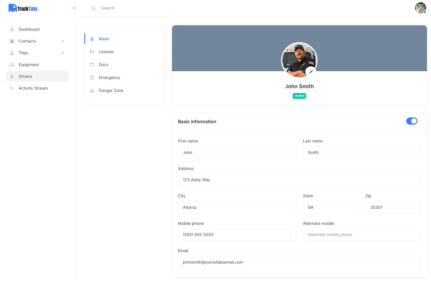 TruckTabs Driver Management